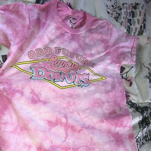 Pink and White Tie-Dye Randy’s Donuts T-Shirt